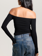 Ribbed Off The Shoulder Brami