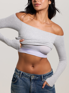 Ribbed Off The Shoulder Brami