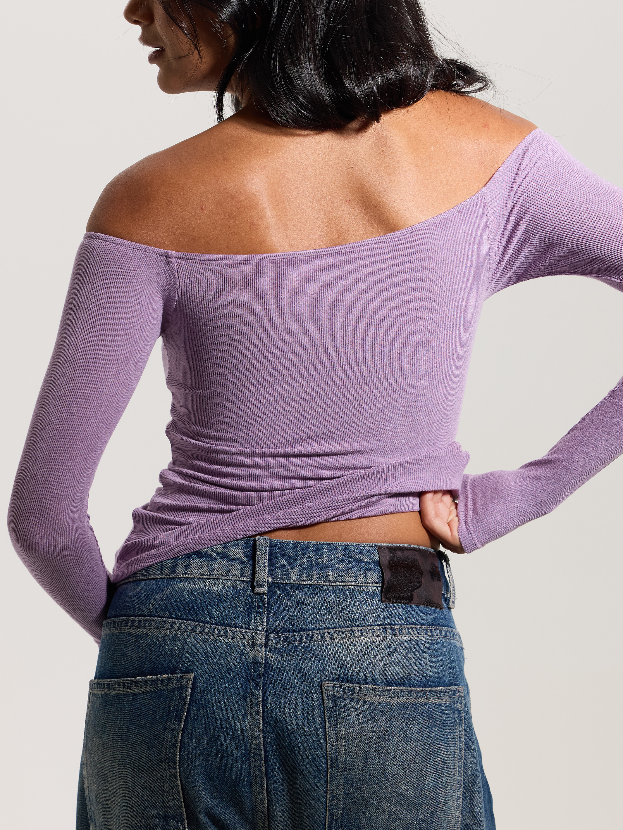 Ribbed Off The Shoulder Brami