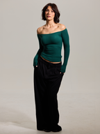 Ribbed Off The Shoulder Brami