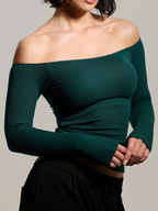 Ribbed Off The Shoulder Brami